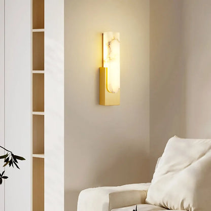 Avalia Modern Artificial Alabaster Minimalist Wall Light
