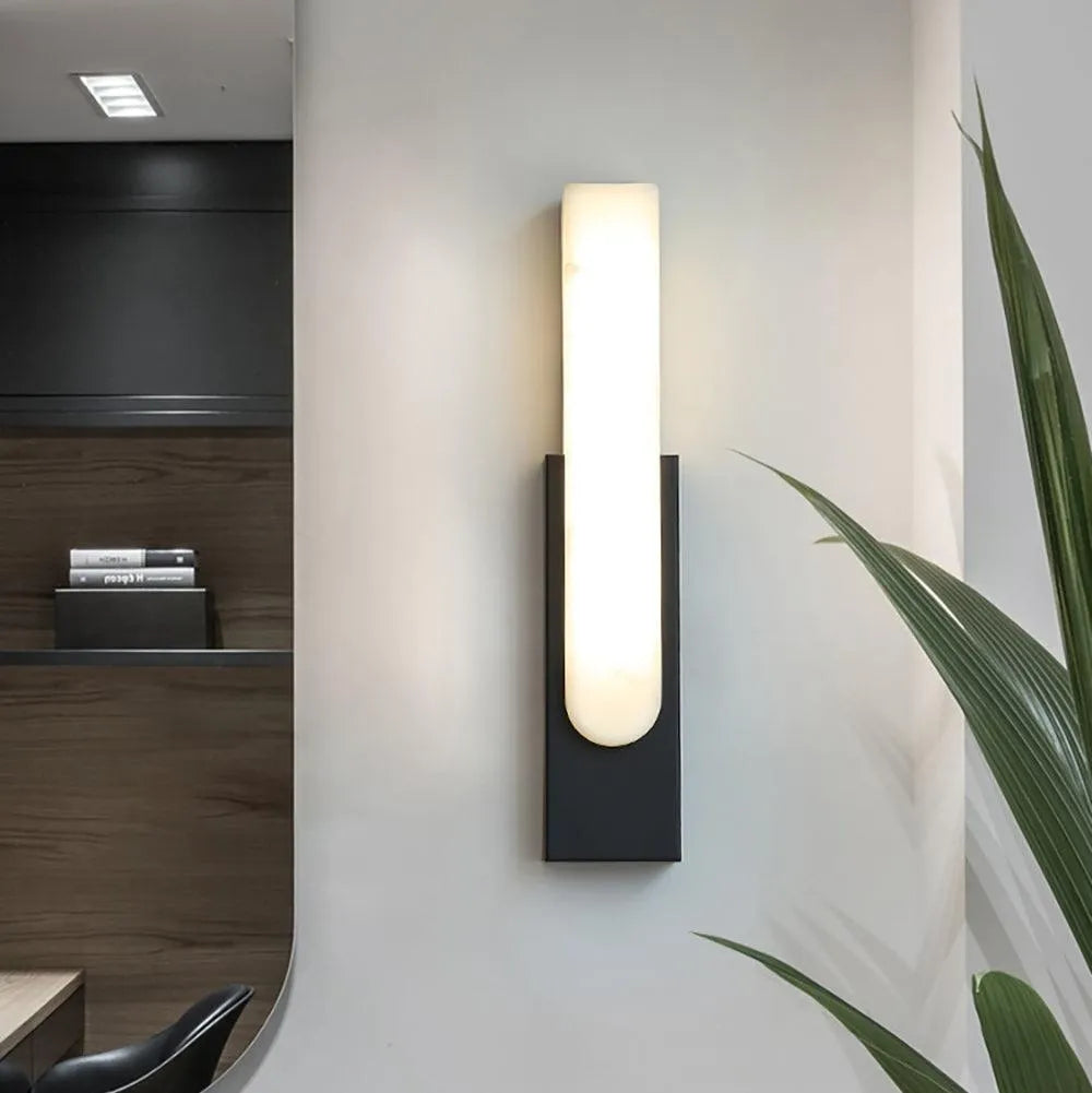 Avalia Modern Artificial Alabaster LED Wall Light