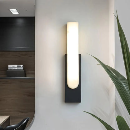 Avalia Modern Artificial Alabaster Minimalist Wall Light