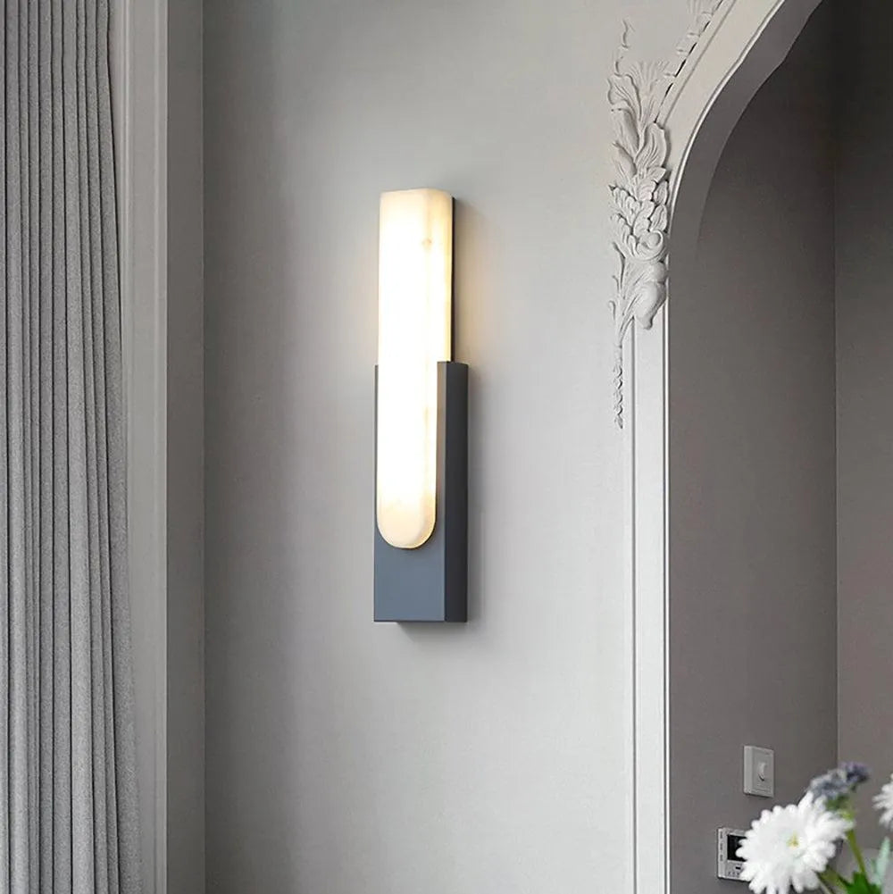 Avalia Modern Artificial Alabaster LED Wall Light