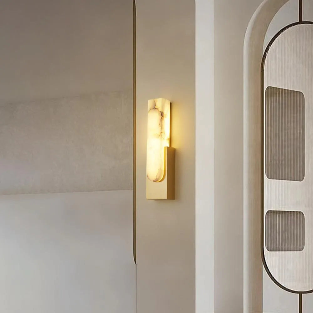 Avalia Modern Artificial Alabaster LED Wall Light