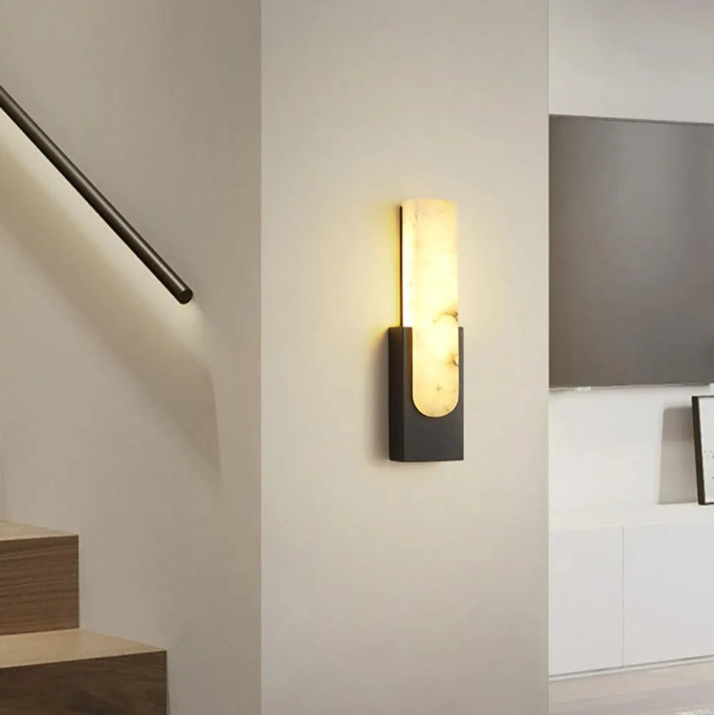 Avalia Modern Artificial Alabaster LED Wall Light