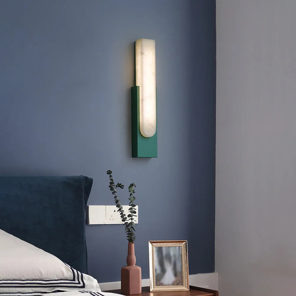 Avalia Modern Artificial Alabaster LED Wall Light