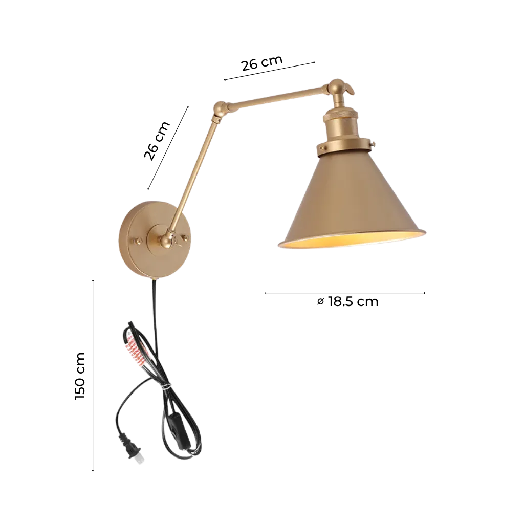 Modern Brass Swing Arm Wall Sconce