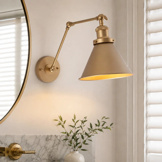 Modern Brass Swing Arm Wall Sconce