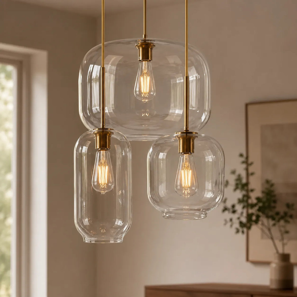 Henrik Modern Clear Glass Cluster Pendant Light