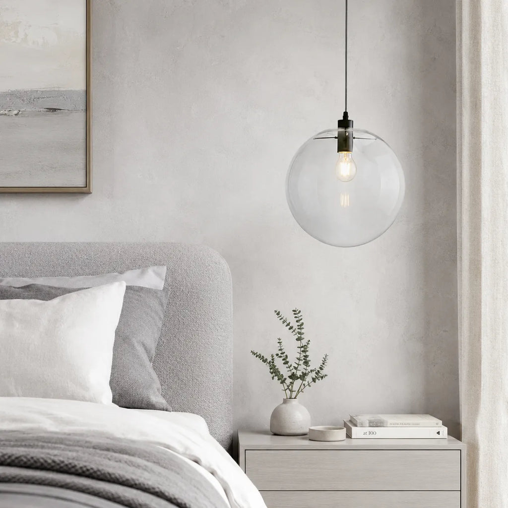 Tirza Modern Clear Glass Globe Pendant Light