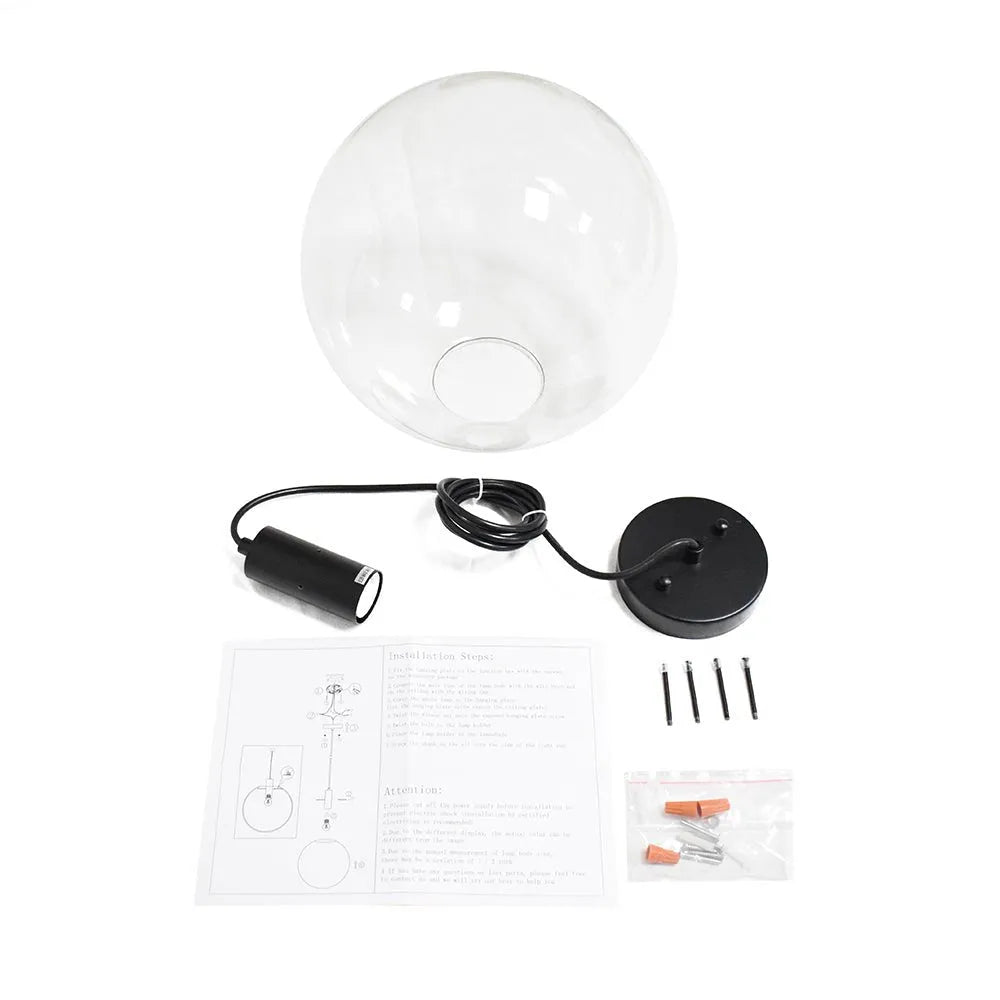 Tirza Modern Clear Glass Globe Pendant Light