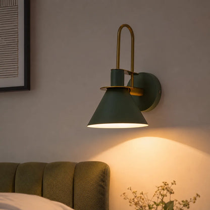 Modern Cone Wall Sconce with Brass Accents