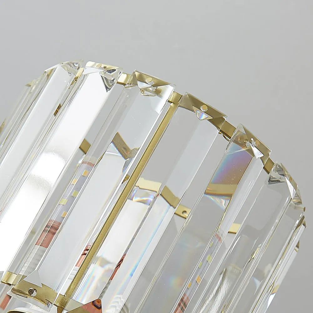 Renata Modern Faceted Crystal Drum Semi-Flush Ceiling Light