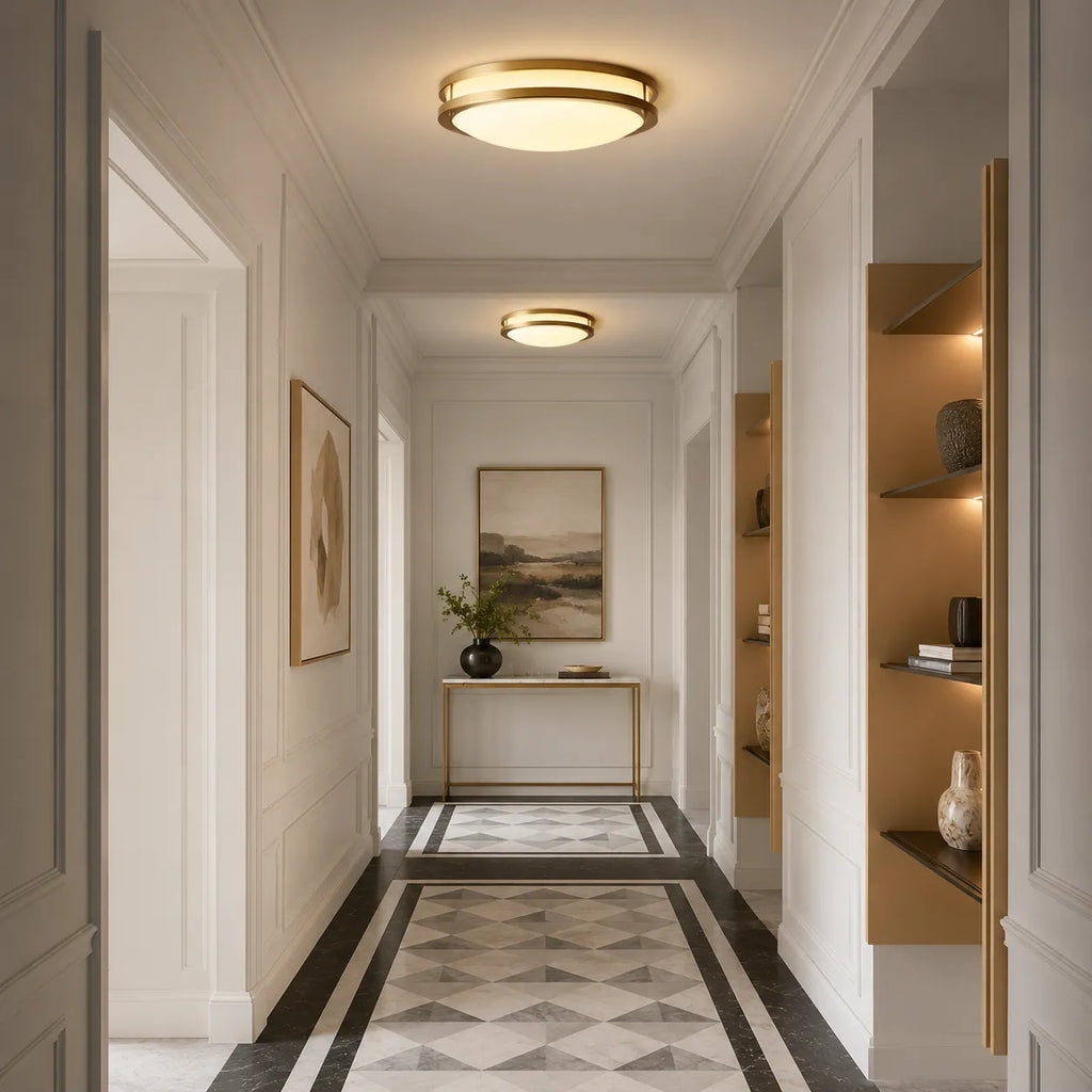 Nessa Modern Dimmable Glass Bowl LED Flush Mount Ceiling Light