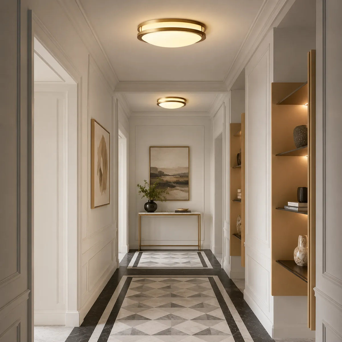 Nessa Modern Dimmable Glass Bowl LED Flush Mount Ceiling Light
