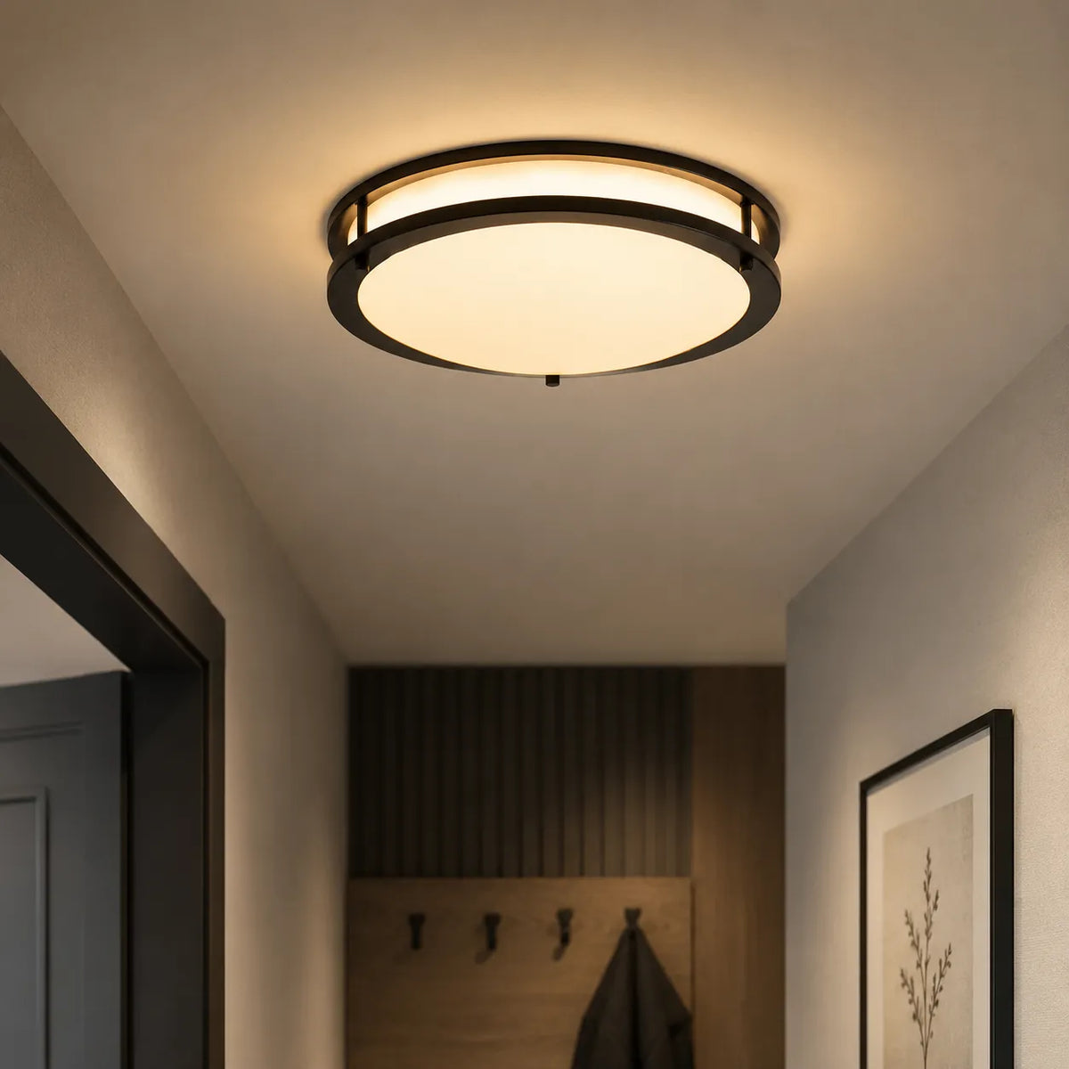 Nessa Modern Dimmable Glass Bowl LED Flush Mount Ceiling Light
