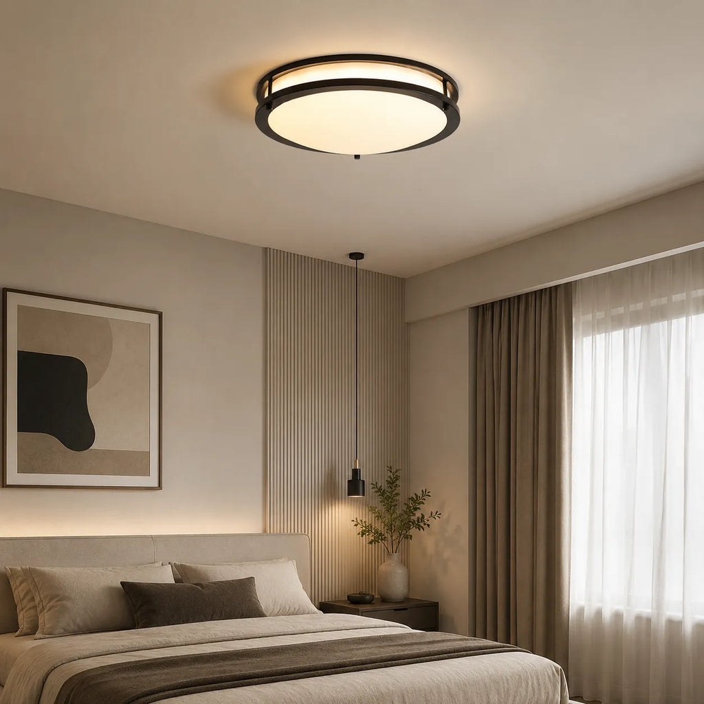 Nessa Modern Dimmable Glass Bowl LED Flush Mount Ceiling Light