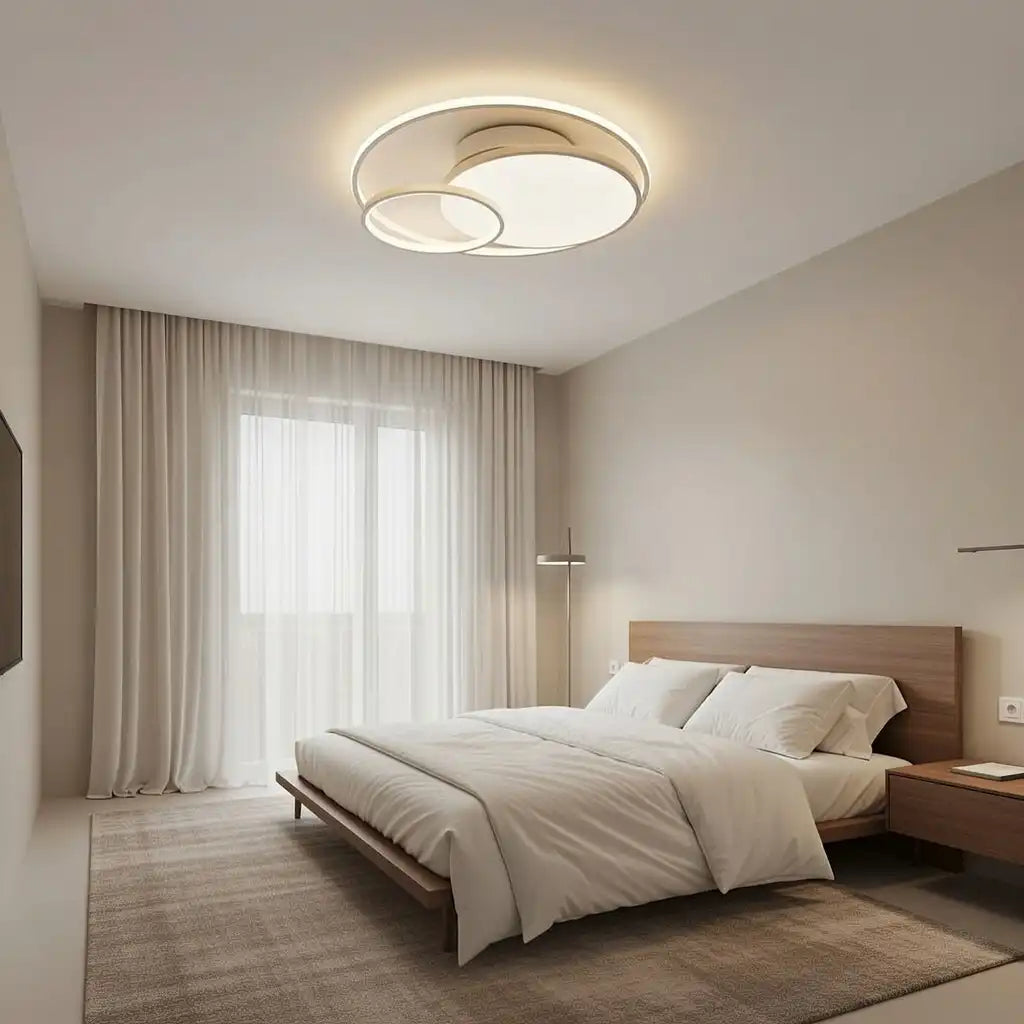 Siena Modern Double-Ring LED Flush Mount Ceiling Light