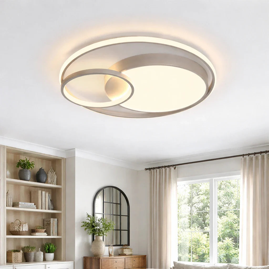 Siena Modern Double-Ring LED Flush Mount Ceiling Light