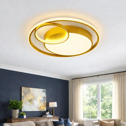 Modern Double Ring LED Flush Mount Ceiling Light