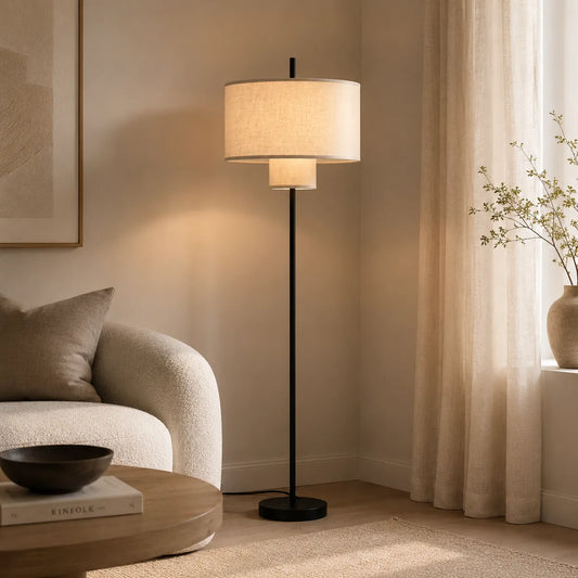 Keira Modern Fabric Shade Table & Floor Lamp