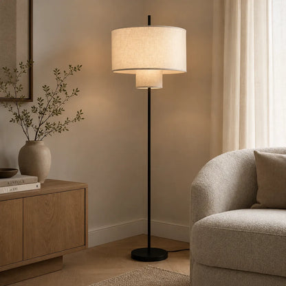 Modern Fabric Shade Table Floor Lamp