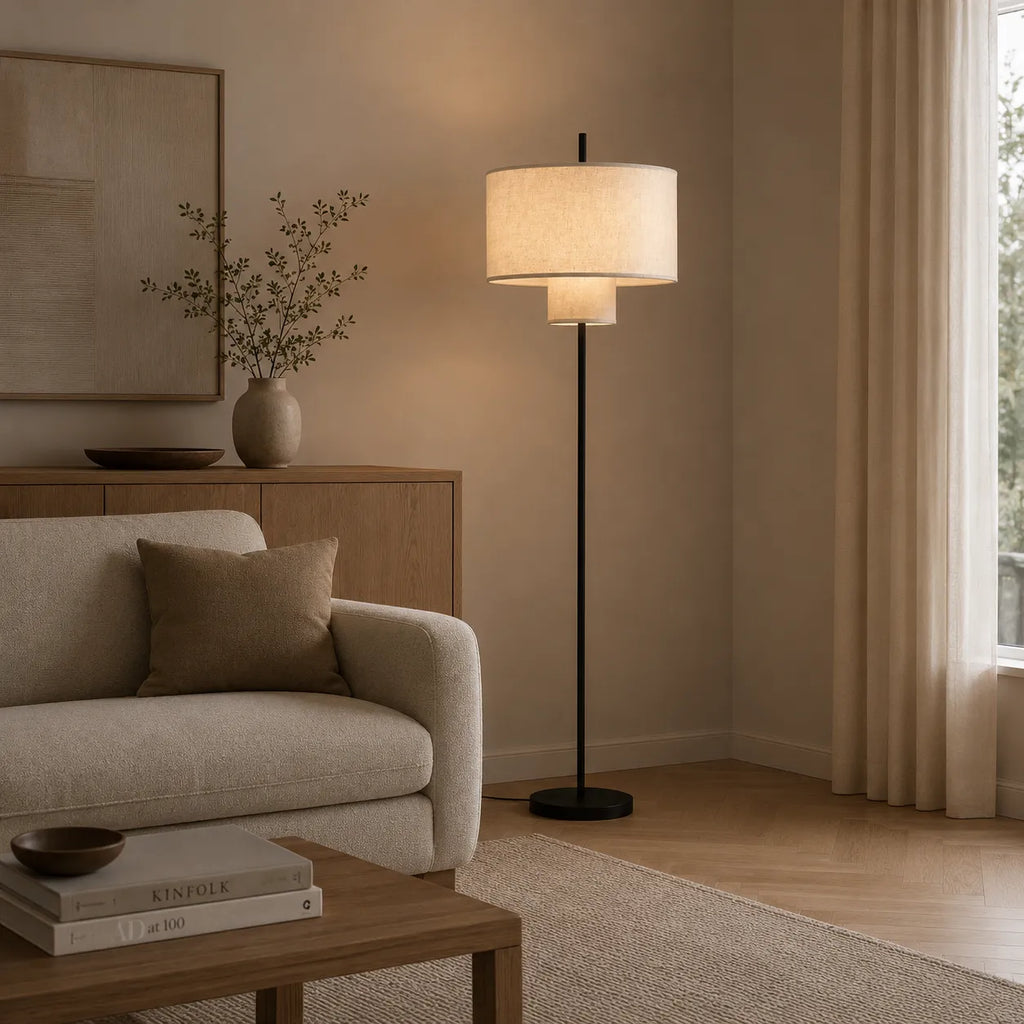 Keira Modern Fabric Shade Table & Floor Lamp