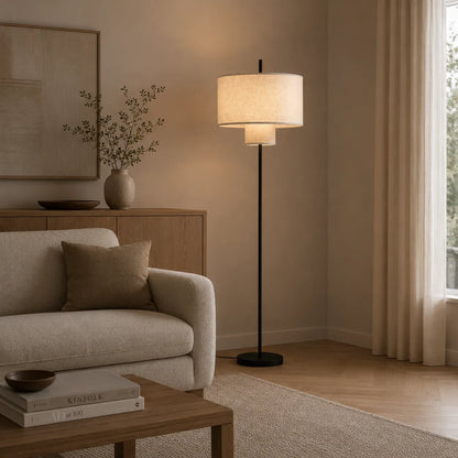 Modern Fabric Shade Table Floor Lamp