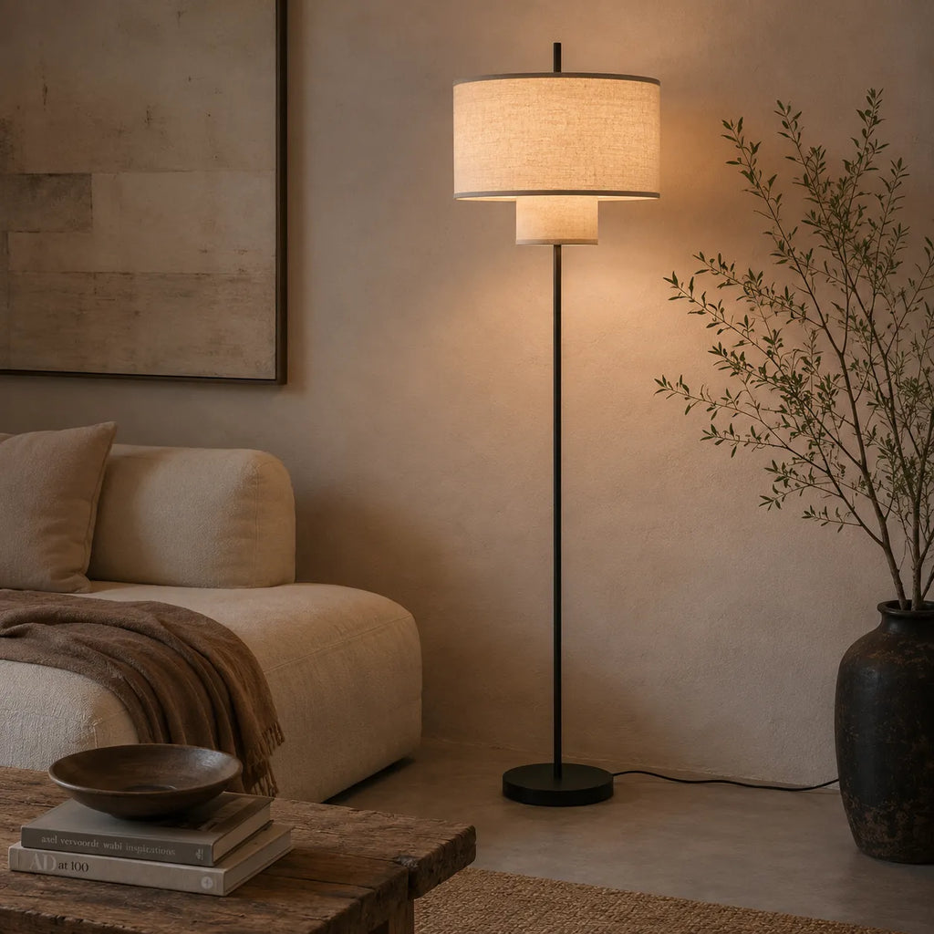 Keira Modern Fabric Shade Table & Floor Lamp