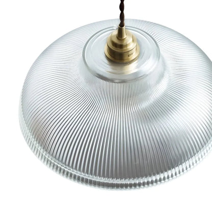 Modern Farmhouse 1-Light Wide Edge Ribbed Dome Glass Pendant Light