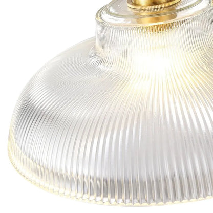 Modern Farmhouse 1-Light Wide Edge Ribbed Dome Glass Pendant Light