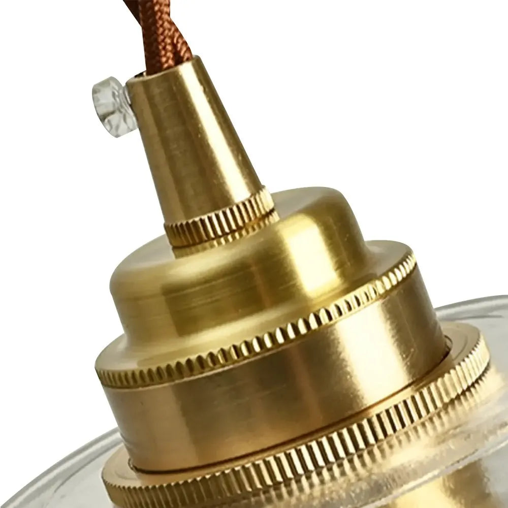 Zev Farmhouse Ribbed Glass Dome Pendant Light