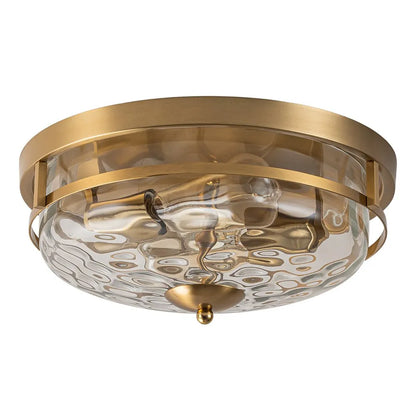Modern Farmhouse Hammered Glass Flush Mount Ceiling Light