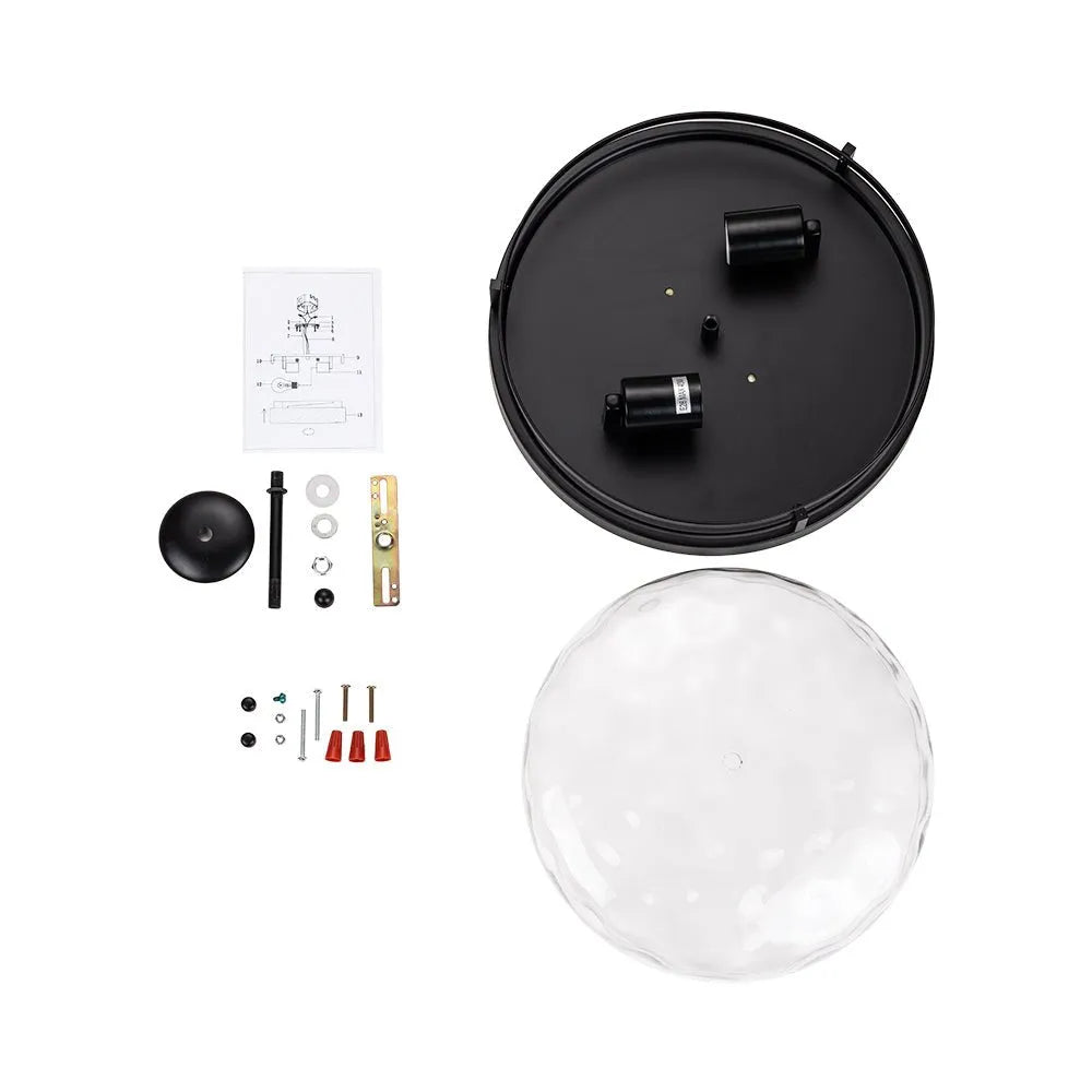 Modern Farmhouse Hammered Glass Flush Mount Ceiling Light