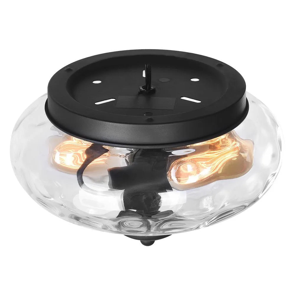 Dario Farmhouse 2-Light Water Glass Flush Mount Ceiling Light
