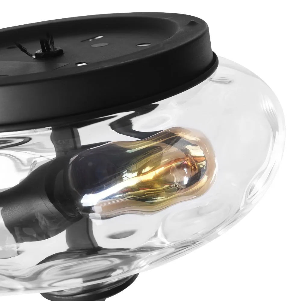 Dario Farmhouse 2-Light Water Glass Flush Mount Ceiling Light
