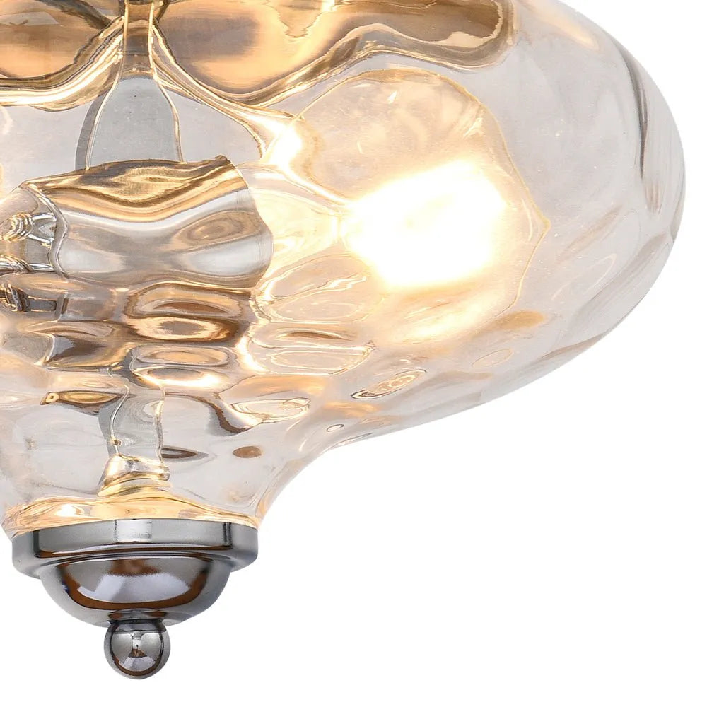 Dario Farmhouse 2-Light Water Glass Flush Mount Ceiling Light