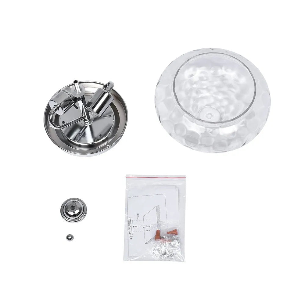 Dario Farmhouse 2-Light Water Glass Flush Mount Ceiling Light