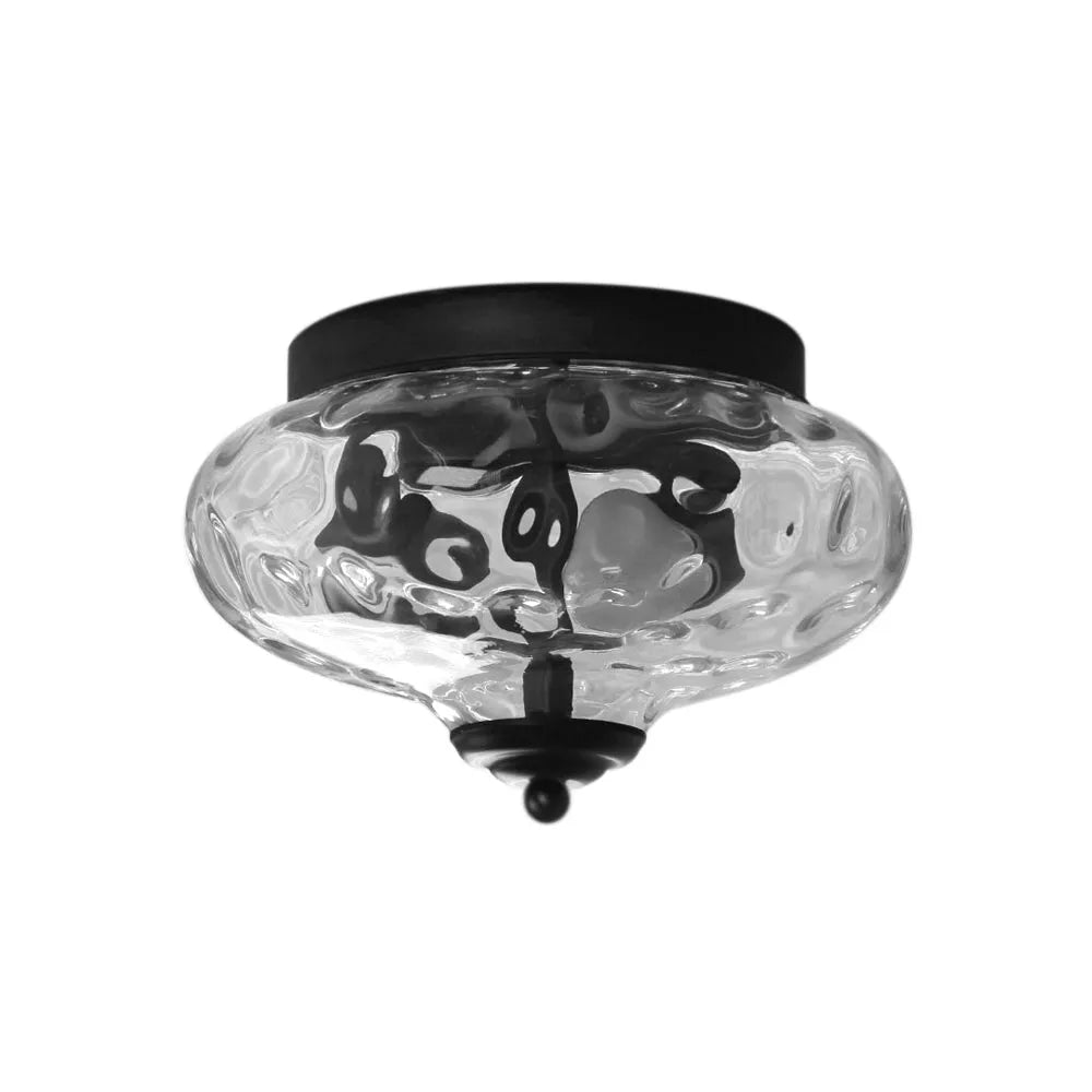 Dario Farmhouse 2-Light Water Glass Flush Mount Ceiling Light