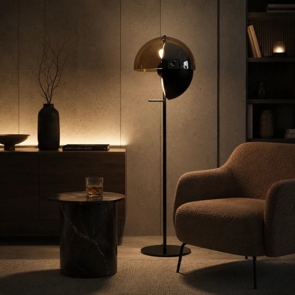 Avaette Modern Glass Floor Lamp for Living Room