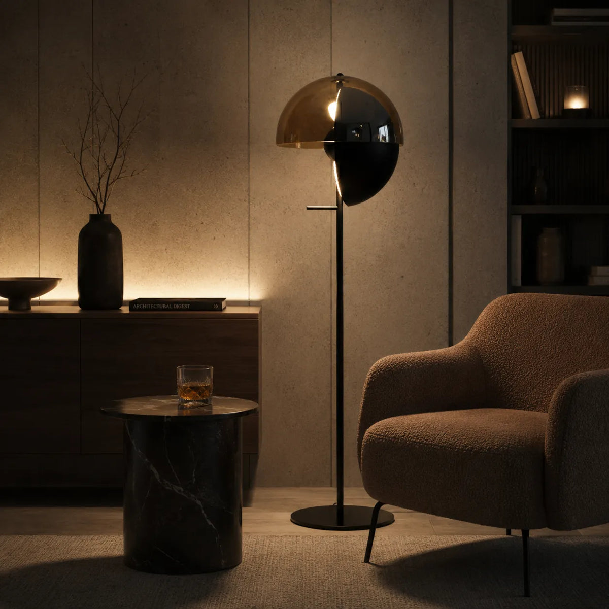 Avaette Modern Clear Glass Floor Lamp
