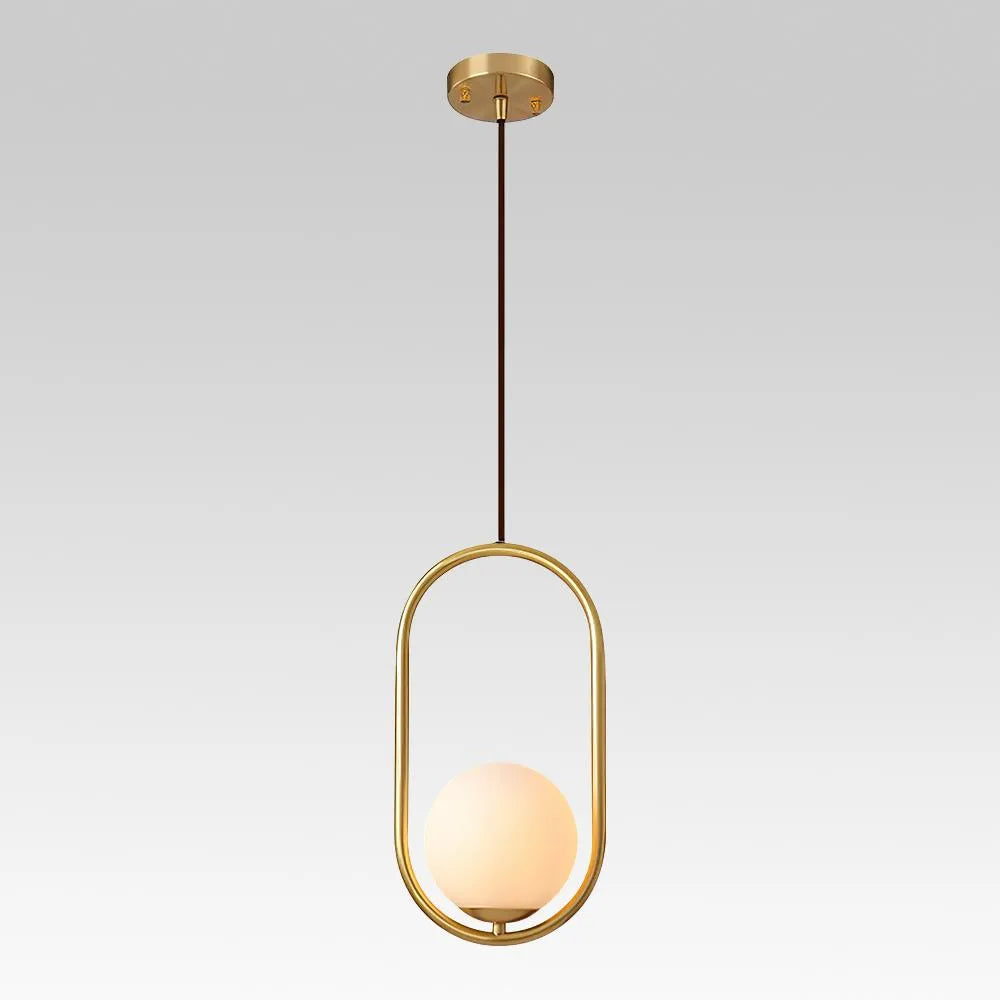 Mabel Contemporary Framed Glass Globe Pendant Light