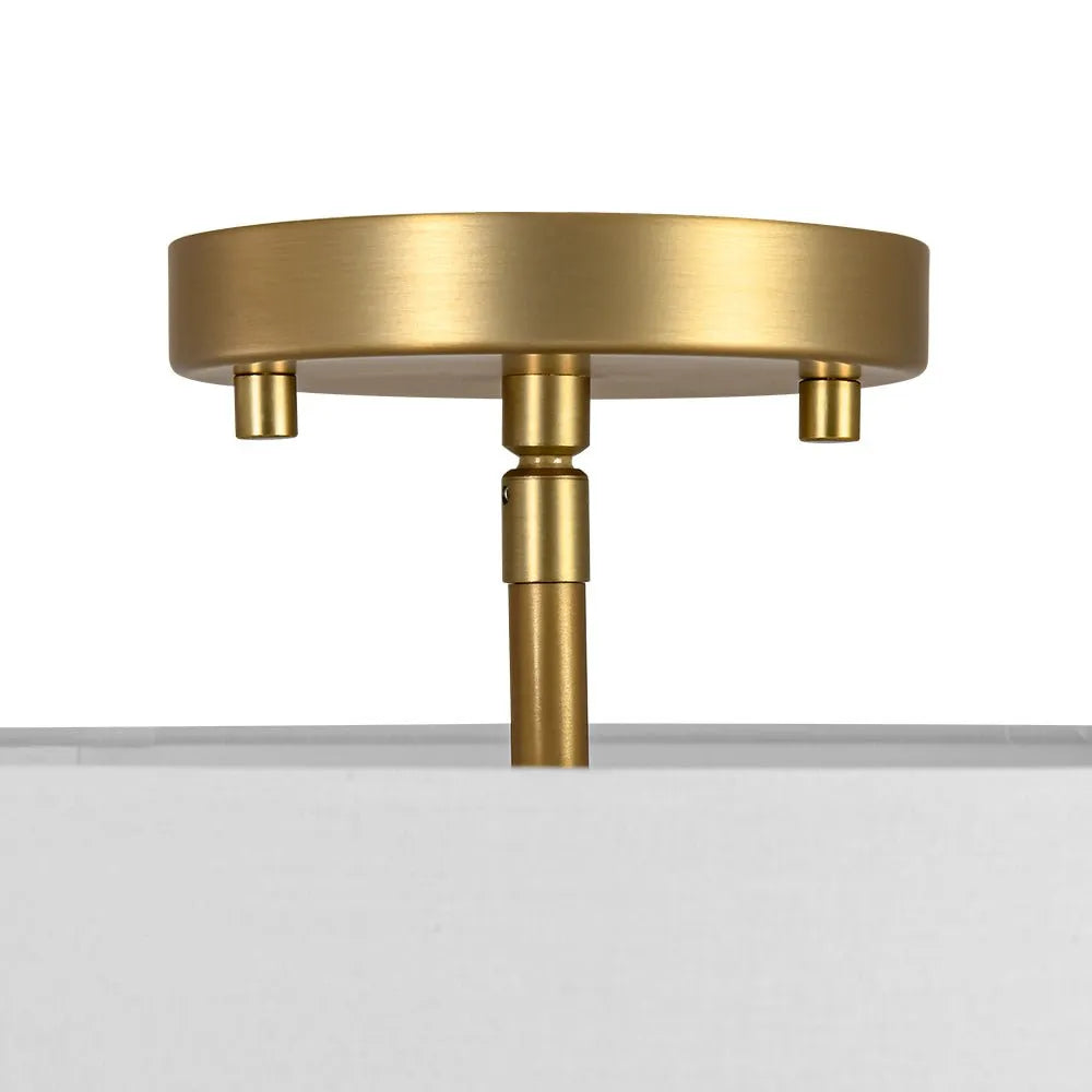 Omero Modern Tiered Linen Semi-Flush Ceiling Light