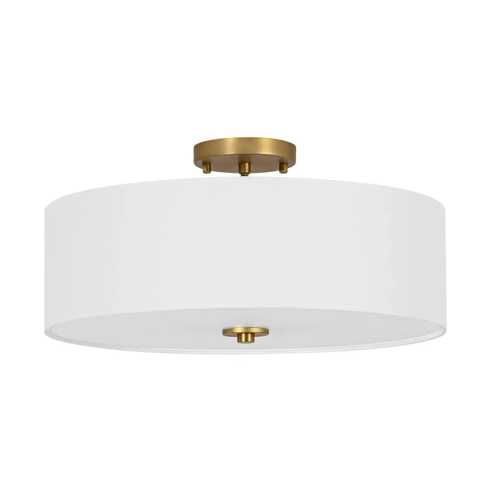 Omero Modern Tiered Linen Semi-Flush Ceiling Light