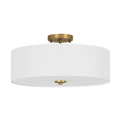 Modern Gold Accent Linen Ceiling Light