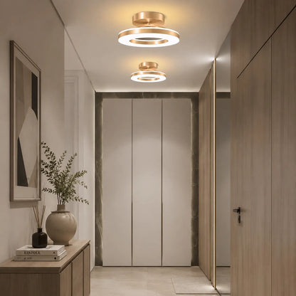 Modern Gold Iron LED Flush Mount Ceiling Light