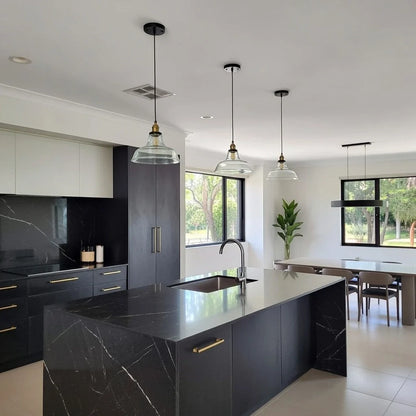 Single Dome Clear Glass Industrial Pendant Light