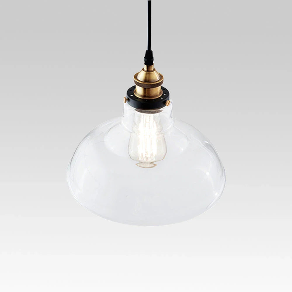 Nerina Industrial Clear Glass Dome Pendant Light