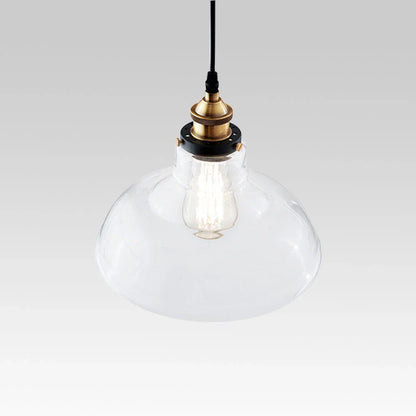 Single Dome Clear Glass Industrial Pendant Light