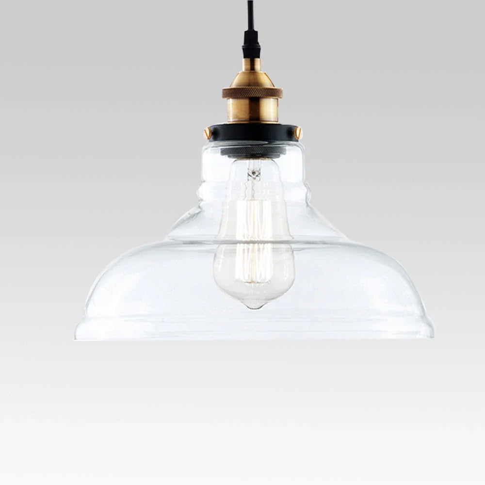 Nerina Industrial Clear Glass Dome Pendant Light
