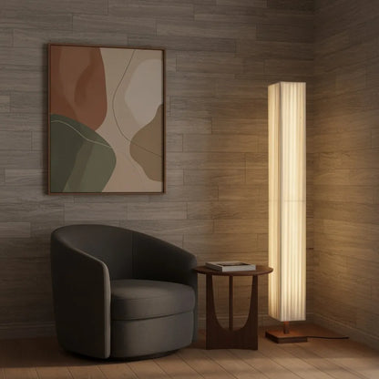 Modern Japanese Floor Lamp with Warm LED Light