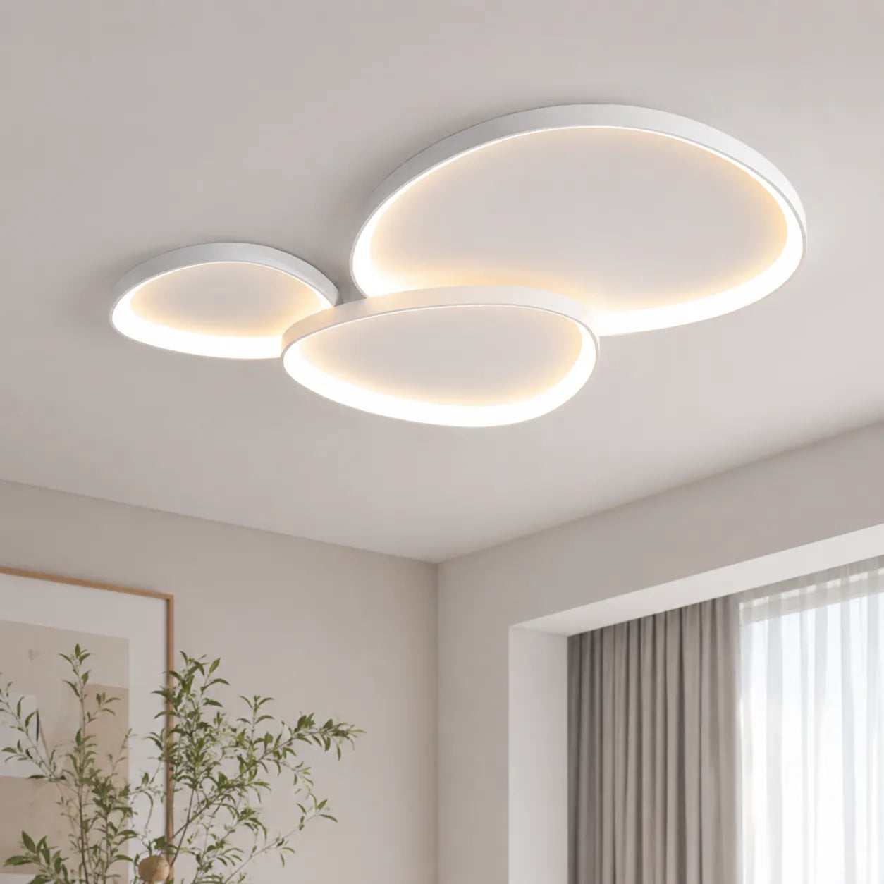 Modern LED Ceiling Light with Floating Ring Design