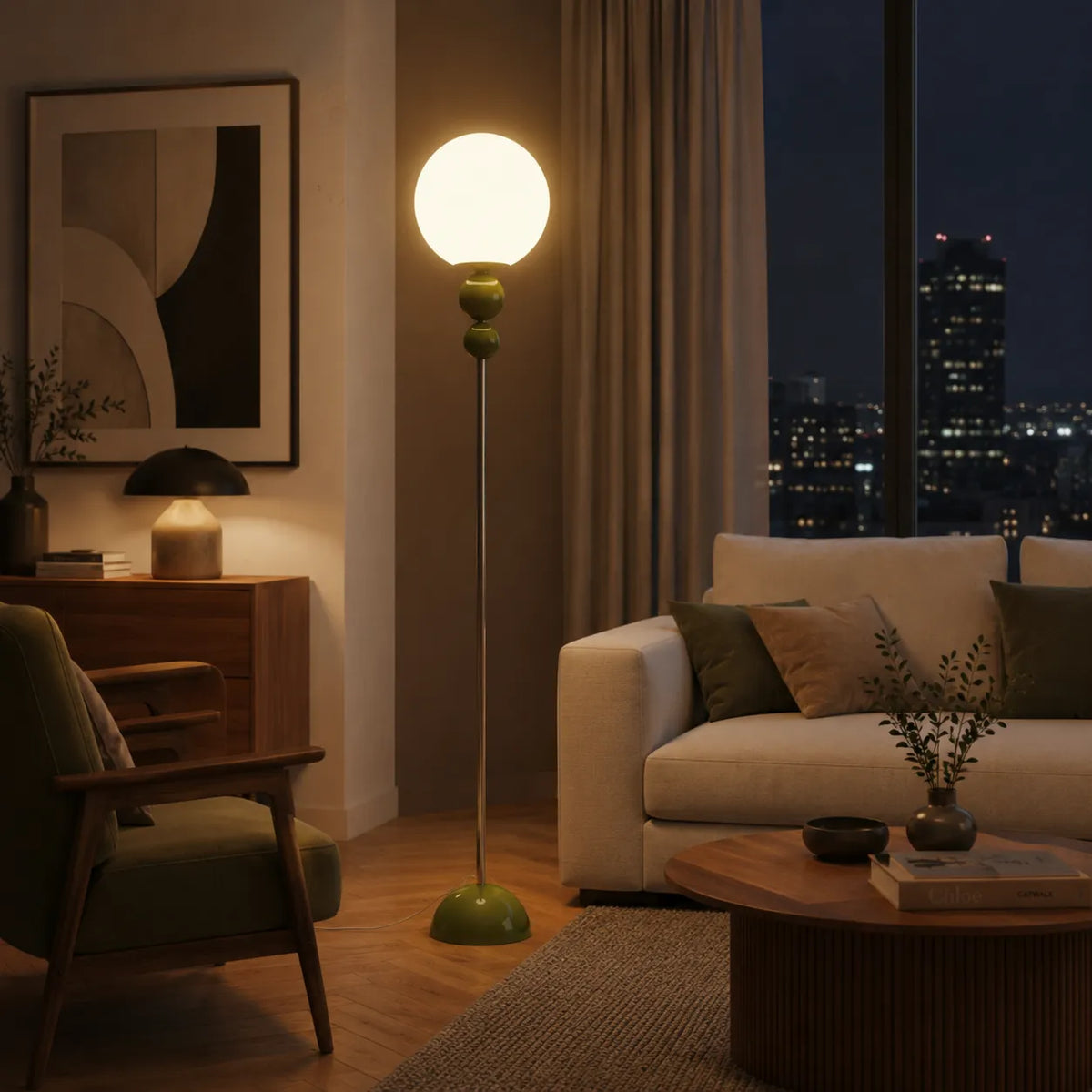 Avaelle Modern Slim Metal & Acrylic Floor Lamp